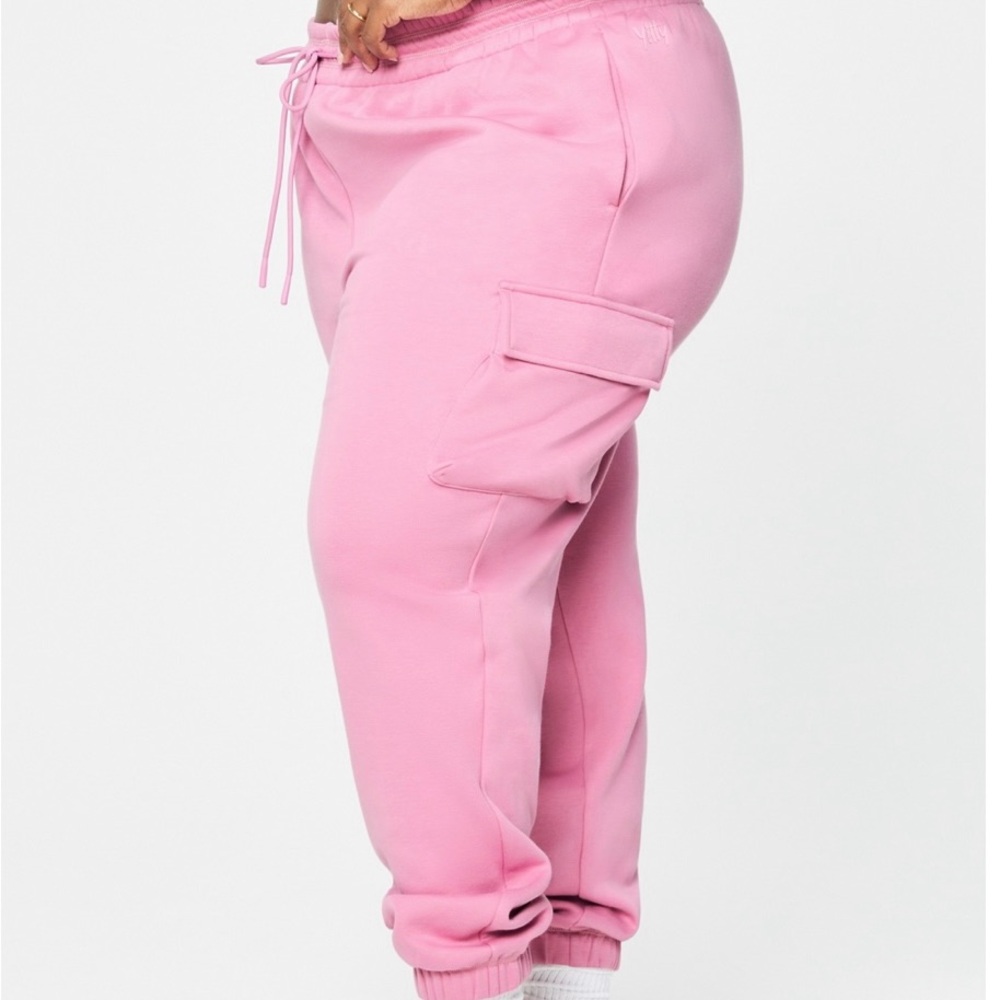 Yitty Cozy Fleece Everyday Cargo Joggers- Mauvalous XL NWT